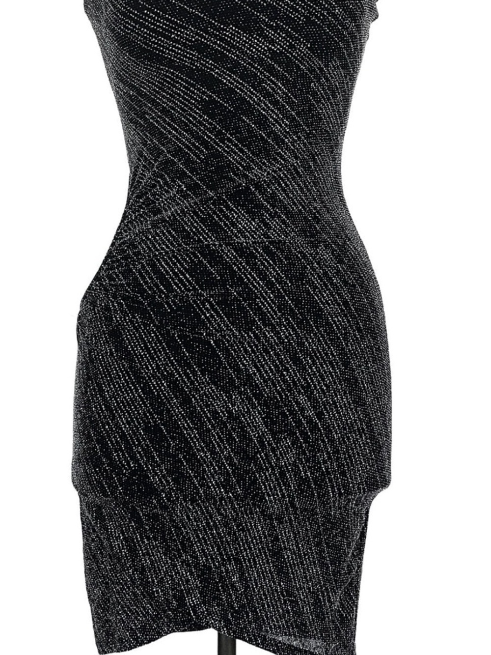 Black Shimmer Bodycon Dress - Women's Evening Dress
